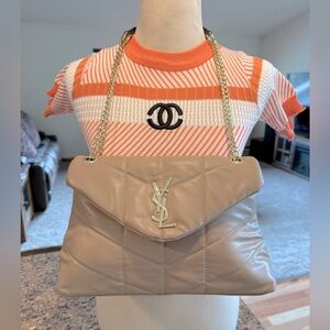 Fashion Beige Quilted Women's Bag, Purse, Crossbody